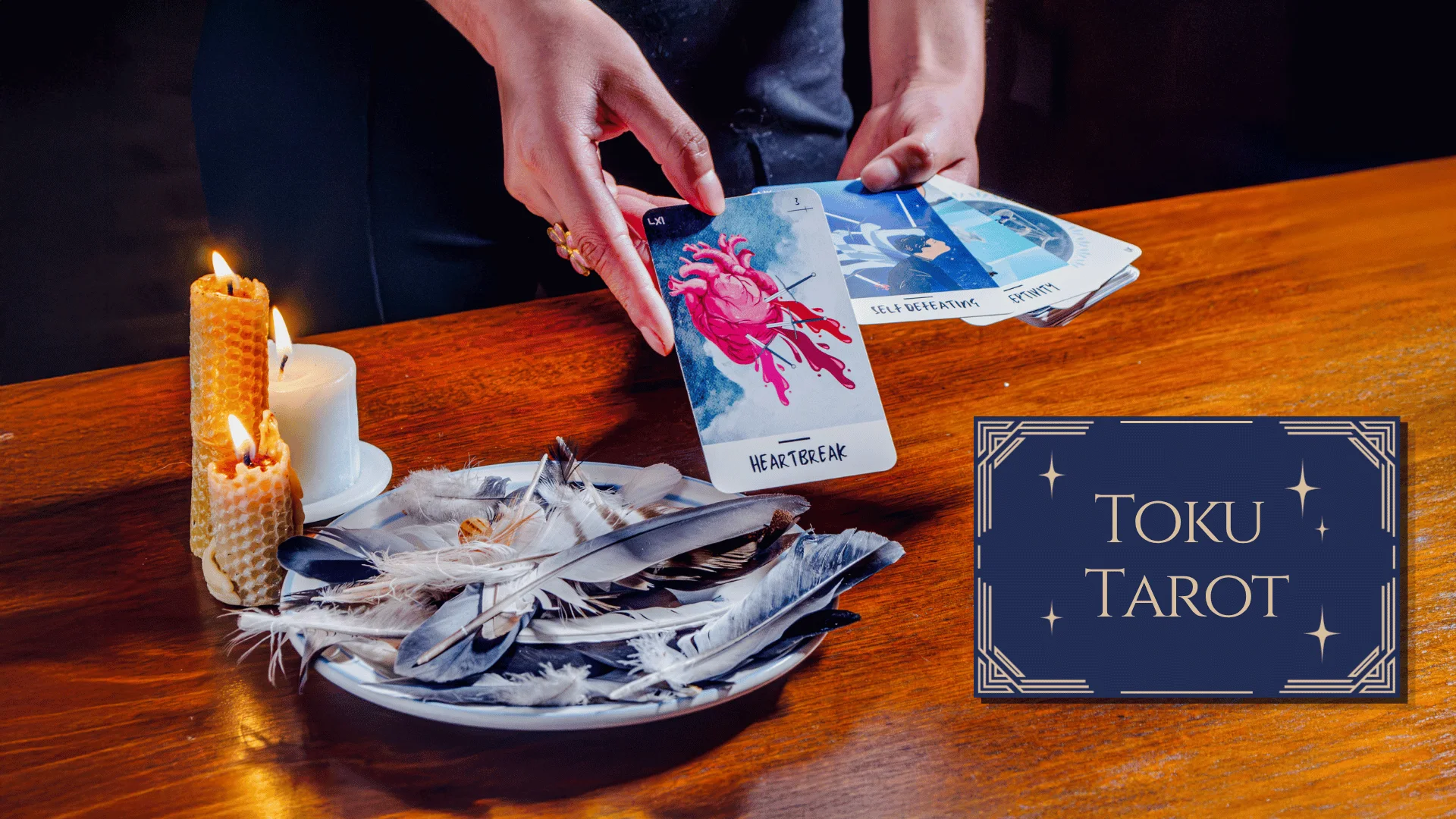 The Toku Tarot deck, mid-reading